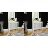 Radiator Covers 2 pcs White 112 cm Engineered Wood 276003
