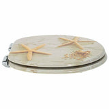 Soft-Close Toilet Seat Yellow and White 44 x 38 cm MDF board 42027178