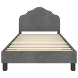 Children's Bed Frame with Headboard Dark Grey 90 x 190 cm 42010951