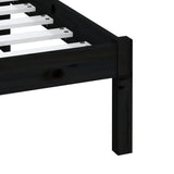 3100613 Bed Frame without Mattress Black Solid Wood 200x200 cm