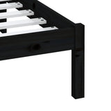 3100613 Bed Frame without Mattress Black Solid Wood 200x200 cm