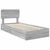 Storage Bed Grey Sonoma 100 x 200 cm Engineered Wood 3412309