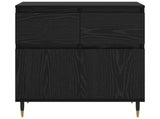 Sideboard Black Oak 60 x 35 x 70 cm Engineered Wood and Iron 881725