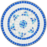 Mosaic Bistro Set Blue and White Iron and Ceramic 3216353
