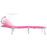 Sun Lounger Folding 2 pcs Pink 58 x 188 x 77cm Polyester 42003066