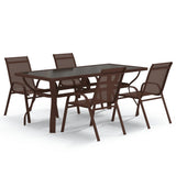 5 Piece Garden Dining Set Brown and Black 3095984