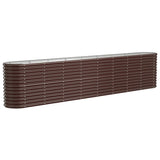 Garden Raised Bed Galvanised Steel 332x40x68 cm Brown 318910