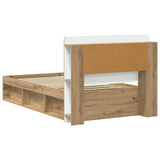Bed Frame with Storage Artisan Oak 75 x 190 cm Engineered Wood 3433423