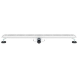 Shower Drain with Line Design Silver 100 cm Stainless Steel 304 42015960