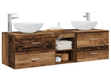 Bathroom Cabinet Set 3 pcs Old Wood 49.5 x 35 x 63 cm 3405793