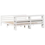 Bed Frame with Headboard without Mattress White 200x200 cm 3305952