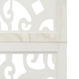 Room Divider 6 Panels White Solid Wood Paulownia 358746