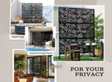 Decorative Privacy Screen with Stand, 6.5FT Freestanding Metal Outdoor Divider, Decorative Privacy T3398P377703