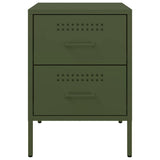 Bedside Cabinets 2 pcs Olive Green 36x39x50.5 cm Steel 842931