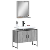 2 Piece Bathroom Cabinet Set Grey Sonoma Engineered Wood 3214342