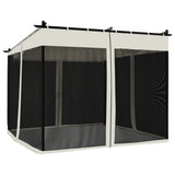 Gazebo with Mesh Walls Cream 3x3 m Steel 4003908