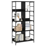 Bookshelf Black oak 78.5 x 33 x 153 cm metal PB 8010894