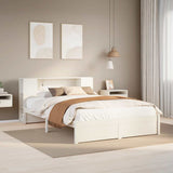 Bookcase Bed without Mattress White 140x190cm Solid Wood Pine 3322356