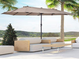 4.6m Double-Sided Patio Parasol Sun Umbrella-Tan T3398P318673