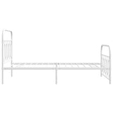 Metal Bed Frame without Mattress with Footboard White 100x190cm 377178