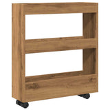 Narrow Storage Trolley 3 Tier Artisian Oak Engineered Wood 855249