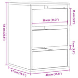 Corner Chest of Drawers Concrete Grey 40x41x58 cm Engineered Wood 852837