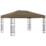 Gazebo with LED String Lights 3x4 m Taupe Fabric 3070331