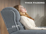 Recliner Armchair with Extended Leg Rest - Grey T3398P424906