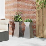Pillar Planter 2 pcs Silver 35 x 35 x 73 cm 873849