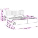 Bed Frame with Drawer Concrete Grey 200 x 200 cm Engineer Wood 3411085