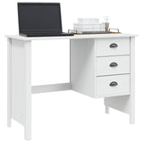 Desk with Drawers HILL White 100 x 45 x 74 cm Solid Pine Wood 42025039