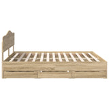 Bed Frame with Drawer Sonoma Oak 180 x 200 cm Engineer Wood 3412979