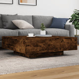 Coffee Table Smoked Oak 100x100x31 cm Engineered Wood 836599