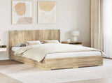 Bed Frame with Storage and Headboard Sonoma Oak Engineered Wood 3414097