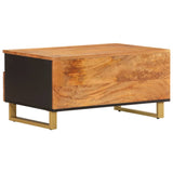 Coffee Table Brown and Black 80x54x40 cm Solid Wood Mango 356796