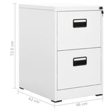 ZNTS Filing Cabinet White 46x62x72.5 cm Steel 336270