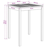 Garden Bar Table Natural 80 x 80.5 x 105 cm Solid Acacia Wood 901257