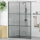 Walk-in Shower Wall Black 140 x 195 cm Tempered Glass 42022046