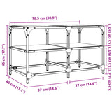 ZNTS Coffee Table with Transparent Glass Top 78.5x40x45 cm Steel 846010