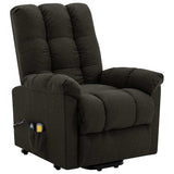Stand-up Massage Recliner Dark Brown Fabric 321786