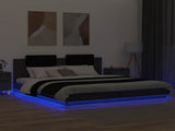 Bed Frame with Headboard Black Oak 200 x 200 cm Engineered Wood 3416333