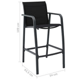 5 Piece Garden Bar Set Black 3073574
