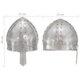 Medieval Knight Helmet Antique Replica LARP Silver Steel 286216