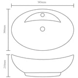 Wash Basin with Overflow 58.5x39x21 cm Ceramic Gold 143476