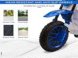 12V Kids Electric Motorcycle Ride-On, with Training Wheels, for Ages 3-6 Years - Blue T3398P348282
