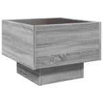 ZNTS Side Table with LED Grey Sonoma 40x40x30 cm Engineered Wood 847502