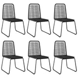 Outdoor Chairs 6 pcs Poly Rattan Black 313113