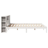 Bookcase Bed without Mattress White 200x200 cm Solid Wood Pine 3321549