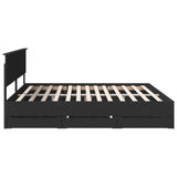 Bed Frame with Drawer Black 200 x 200 cm Engineer Wood 3410673