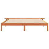 Bed Frame with Side Tables Wax Brown 180 x 210 cm 873234